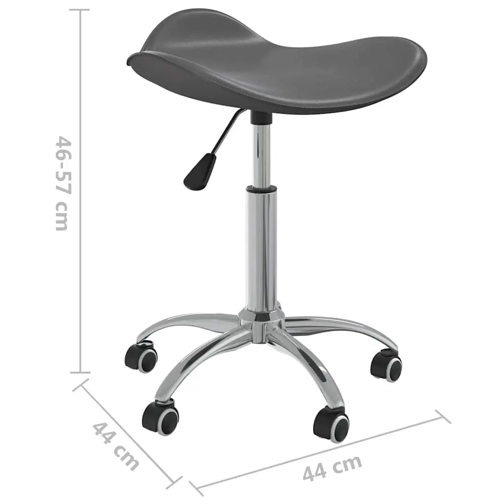 Salon Spa Stool Grey Height Adjustable Swivel 360 Degree with Wheels Faux Leather