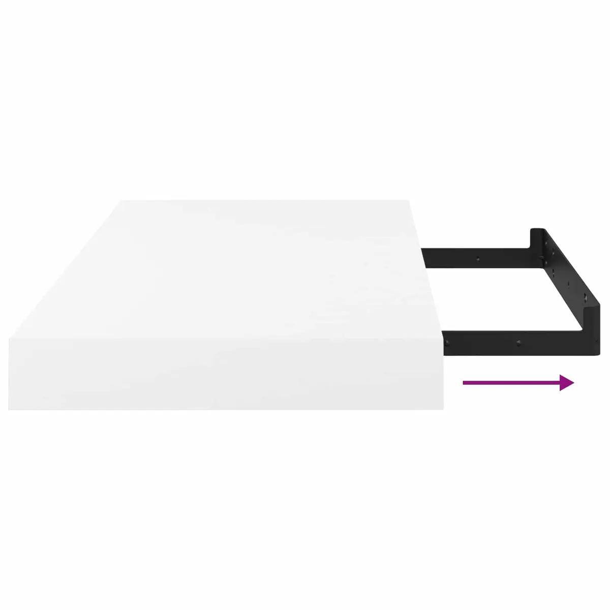 Floating Wall Shelves High Gloss White 50 x 23.5 x 3.8 cm Invisible Mounting System