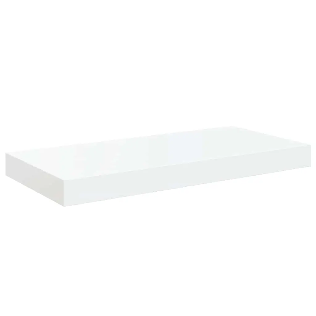 Floating Wall Shelves High Gloss White 50 x 23.5 x 3.8 cm Invisible Mounting System