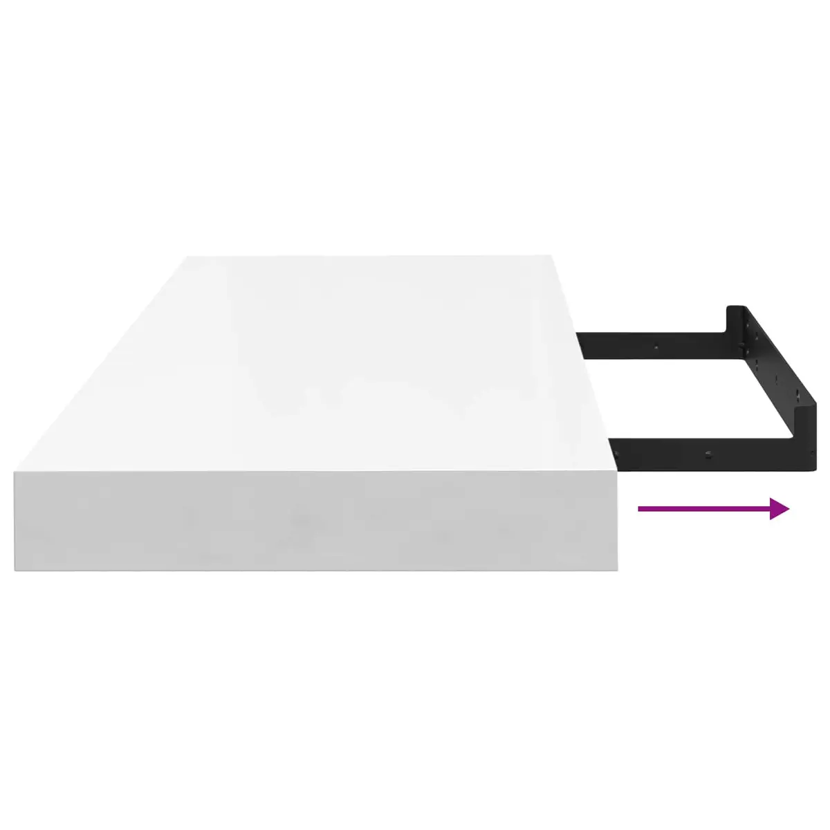 Floating Wall Shelves White 60 x 23.5 x 3.8 cm Invisible Mounting System