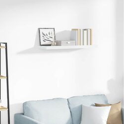 Floating Wall Shelf with Invisible Mount - White