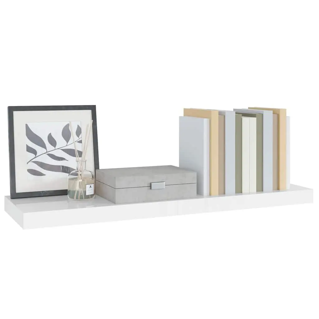 Floating Wall Shelf White 80 x 23.5 x 3.8 cm Invisible Mount Easy Install Home Decor