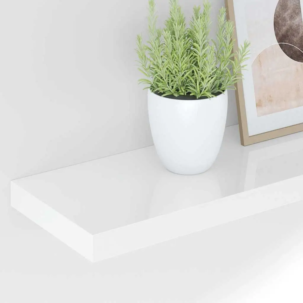 Floating Wall Shelf White 80 x 23.5 x 3.8 cm Invisible Mount Easy Install Home Decor