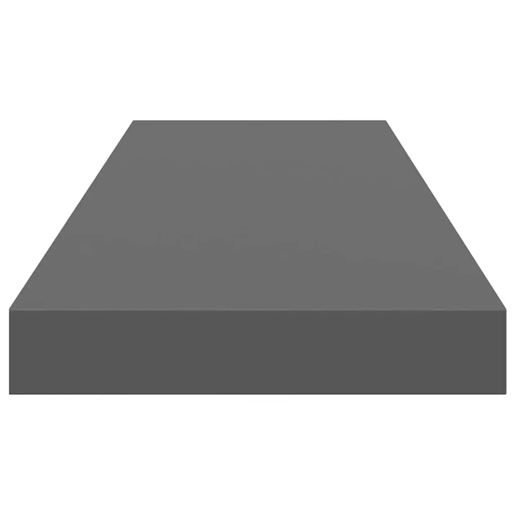 Floating Wall Shelf Grey High Gloss MDF Honeycomb Frame Invisible Mounting System