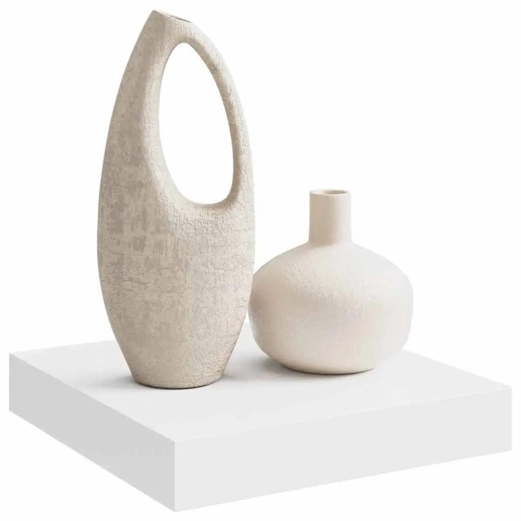 Wall Shelf White 23 x 23.5 x 3.8 cm Invisible Mount Honeycomb MDF Frame