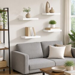 Compact 4-Piece Floating Wall Shelf Set for Easy Display