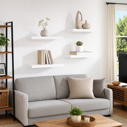 Floating Wall Shelves - Compact 4 Piece Set for Modern Homes