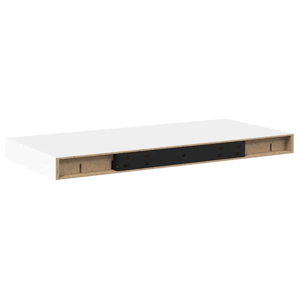 Floating Wall Shelves White 4 Piece Set Invisible Mounting System Home Storage Organizer