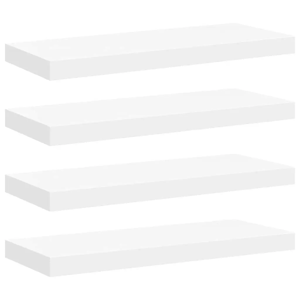 Floating Wall Shelves White 4 Piece Set Display Ledge Storage Organizer