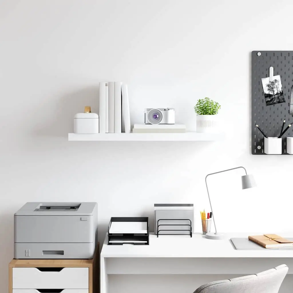 Floating Wall Shelf White 80cm Invisible Mount Home Decor