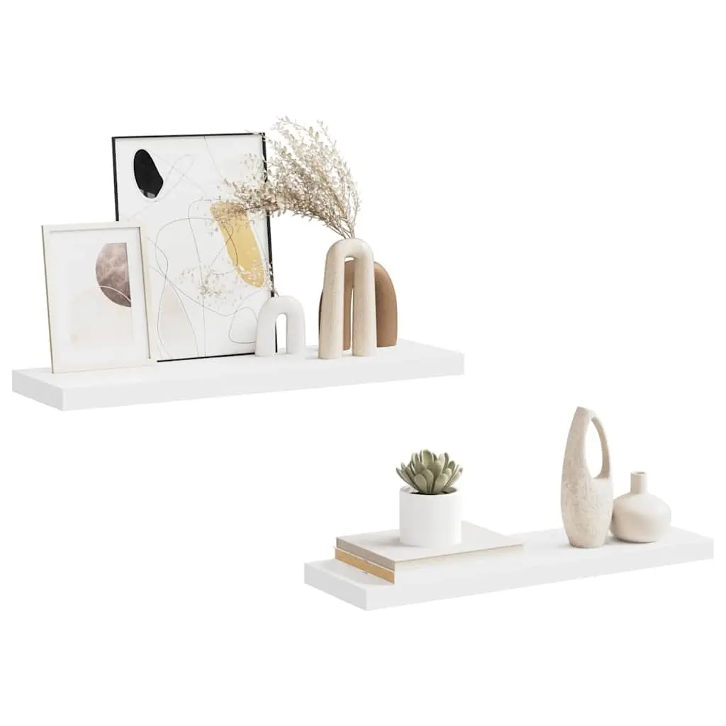 Floating Wall Shelves White 80x23.5x3.8 cm Invisible Mounting Honeycomb MDF Metal Frame