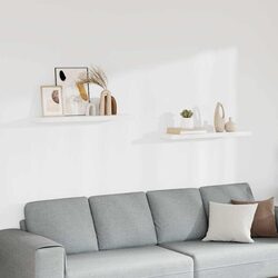 Compact Floating Wall Shelves - 2 Pieces in White