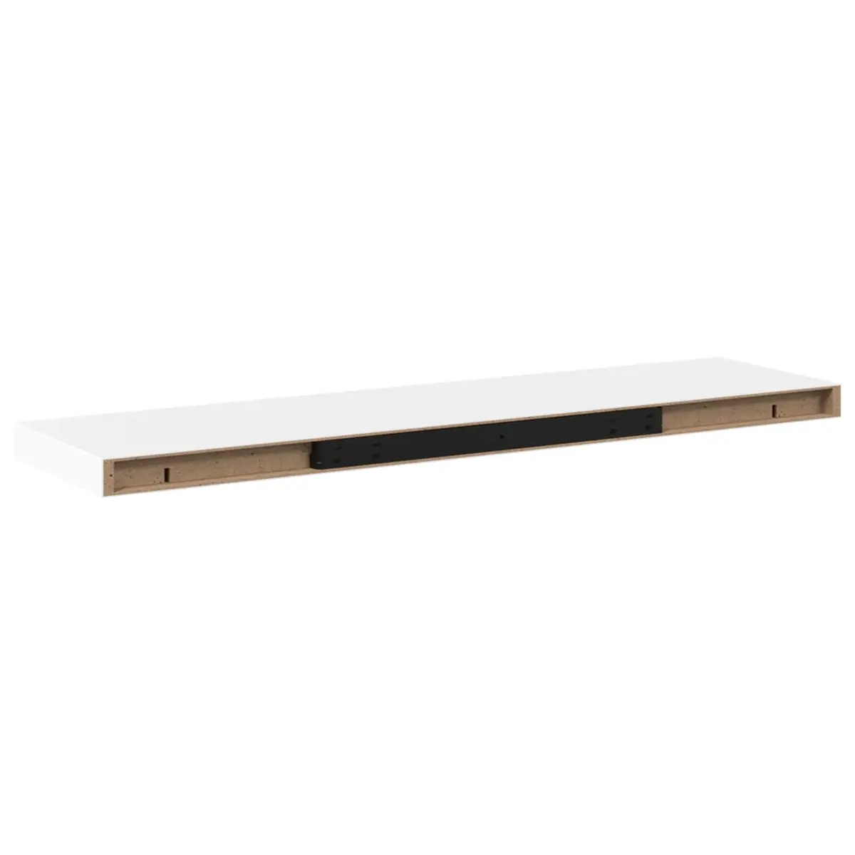 Floating Wall Shelves White 90 x 23.5 x 3.8 cm Invisible Mounting System Display Rack