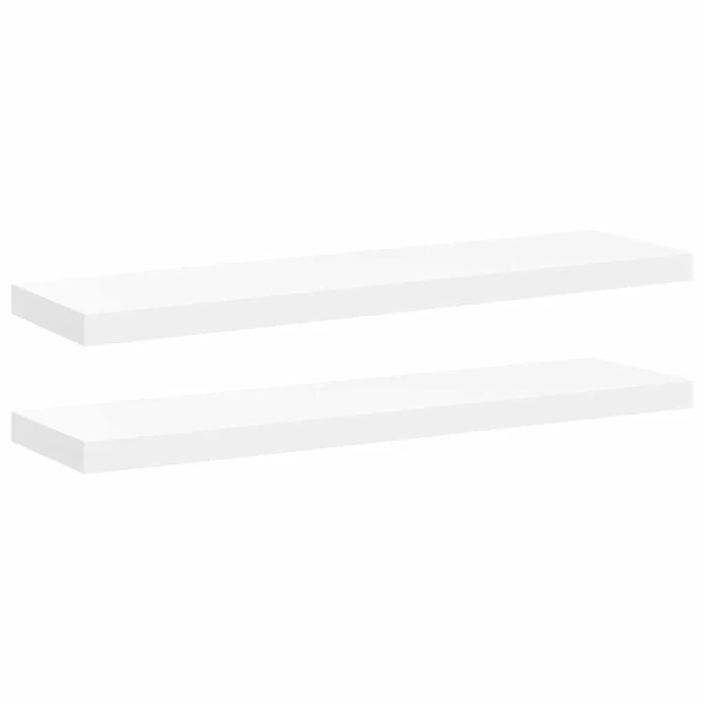 Floating Wall Shelves White 90 x 23.5 x 3.8 cm Invisible Mounting System Display Rack