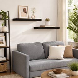 Wall Shelves Floating Display Shelves 2 Pieces Black 60x23.5x3.8cm Home Decor