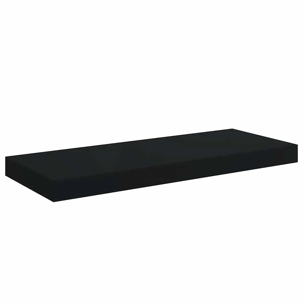 Floating Wall Shelves Black 4 Piece MDF Storage Rack Invisible Mounting System Home Decor Organizer