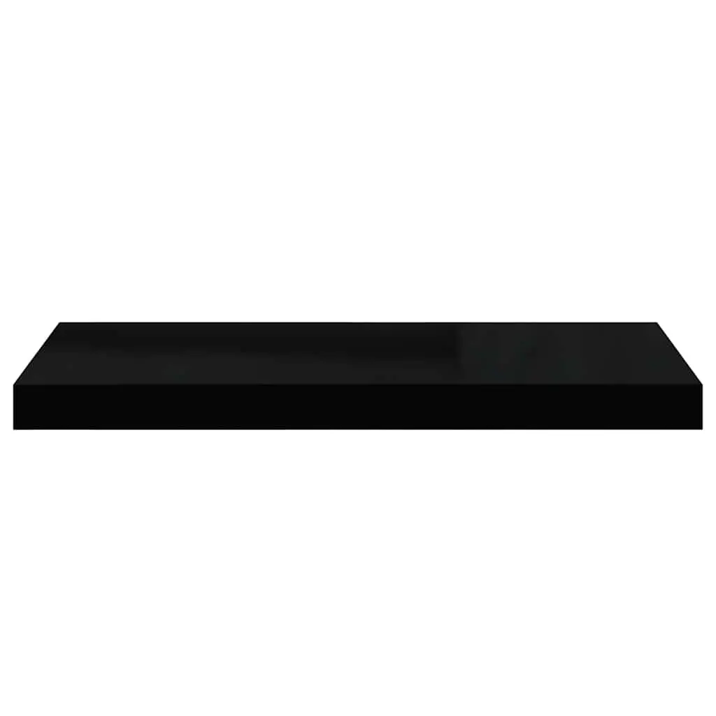 Floating Wall Shelves Black 4 Piece MDF Storage Rack Invisible Mounting System Home Decor Organizer