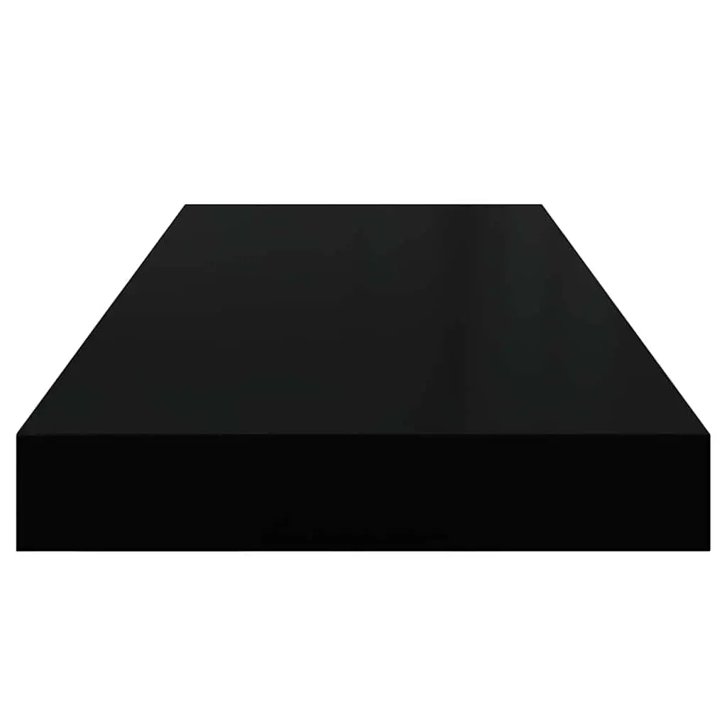Floating Wall Shelves Black 4 Piece MDF Storage Rack Invisible Mounting System Home Decor Organizer