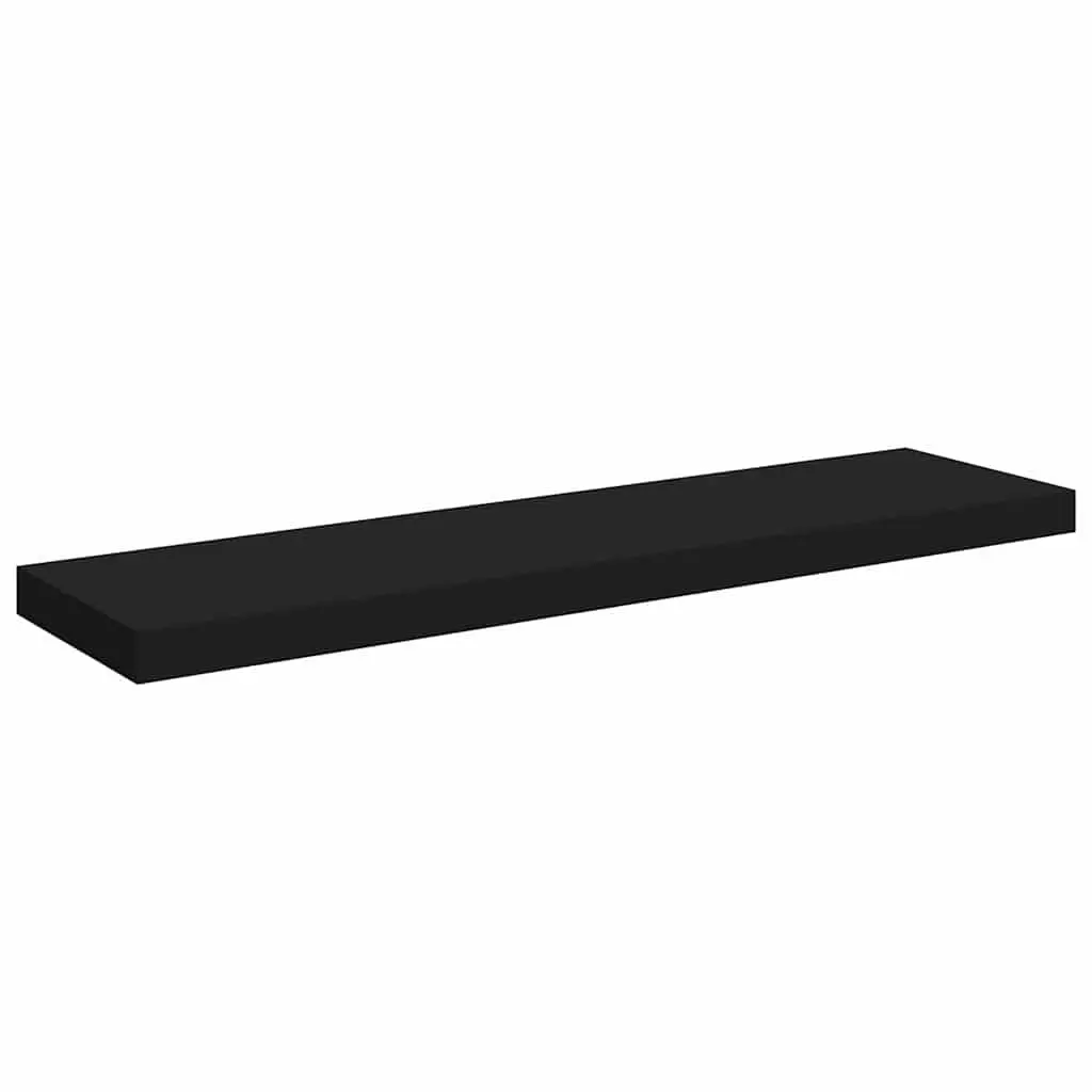 Floating Wall Shelf Black 90x23.5cm Invisible Mounting System MDF Storage Rack