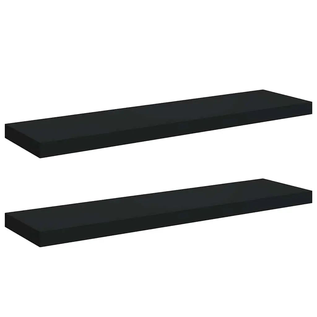 Floating Wall Shelves Black 90x23.5x3.8 cm Invisible Mounting System Display Storage