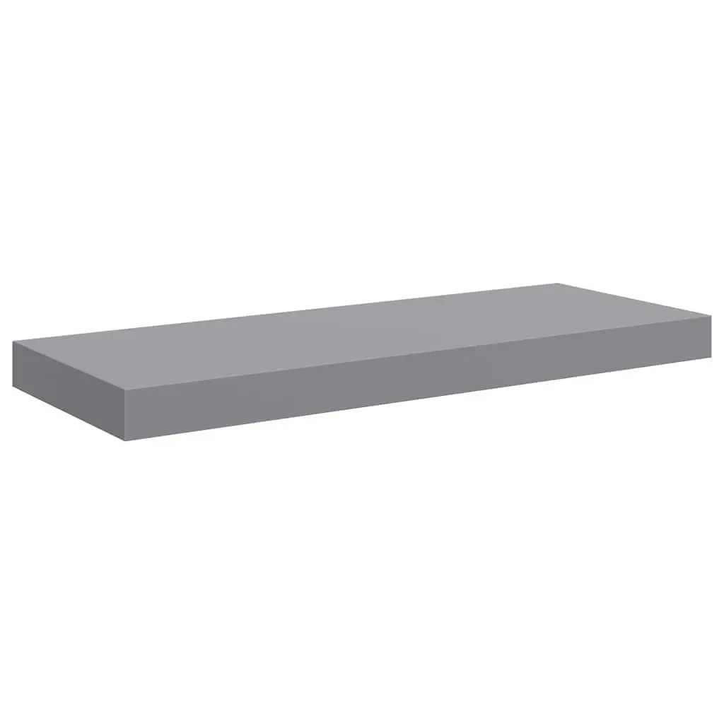 Floating Wall Shelf Grey 60 x 23.5 x 3.8 cm Invisible Mounting System Home Decor Organizer