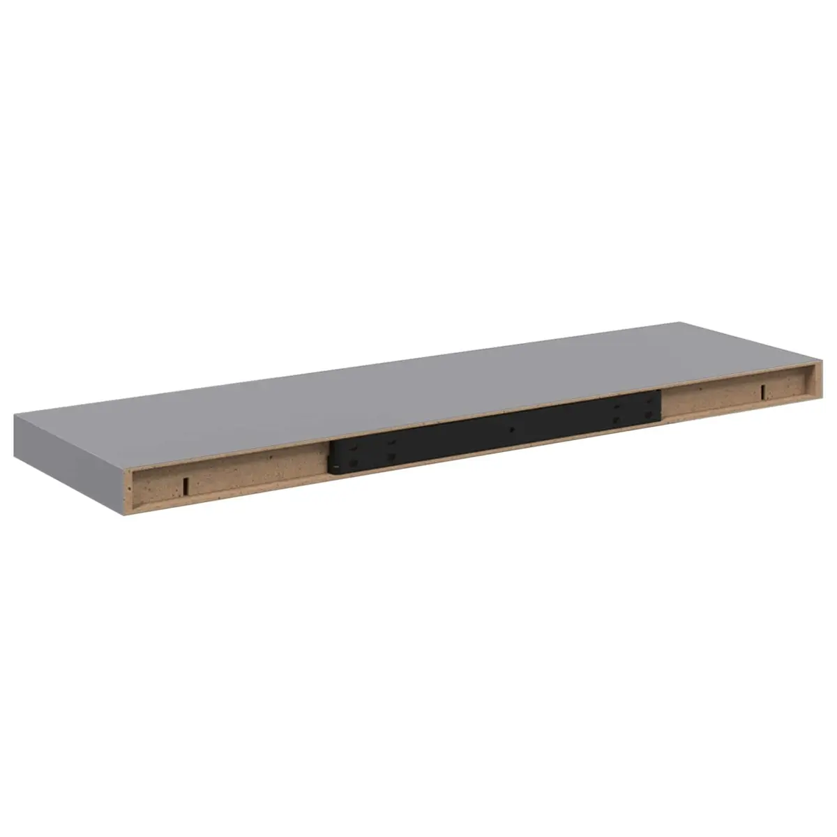 Floating Wall Shelf Grey 80 x 23.5 x 3.8 cm Invisible Mounting System Sturdy Construction