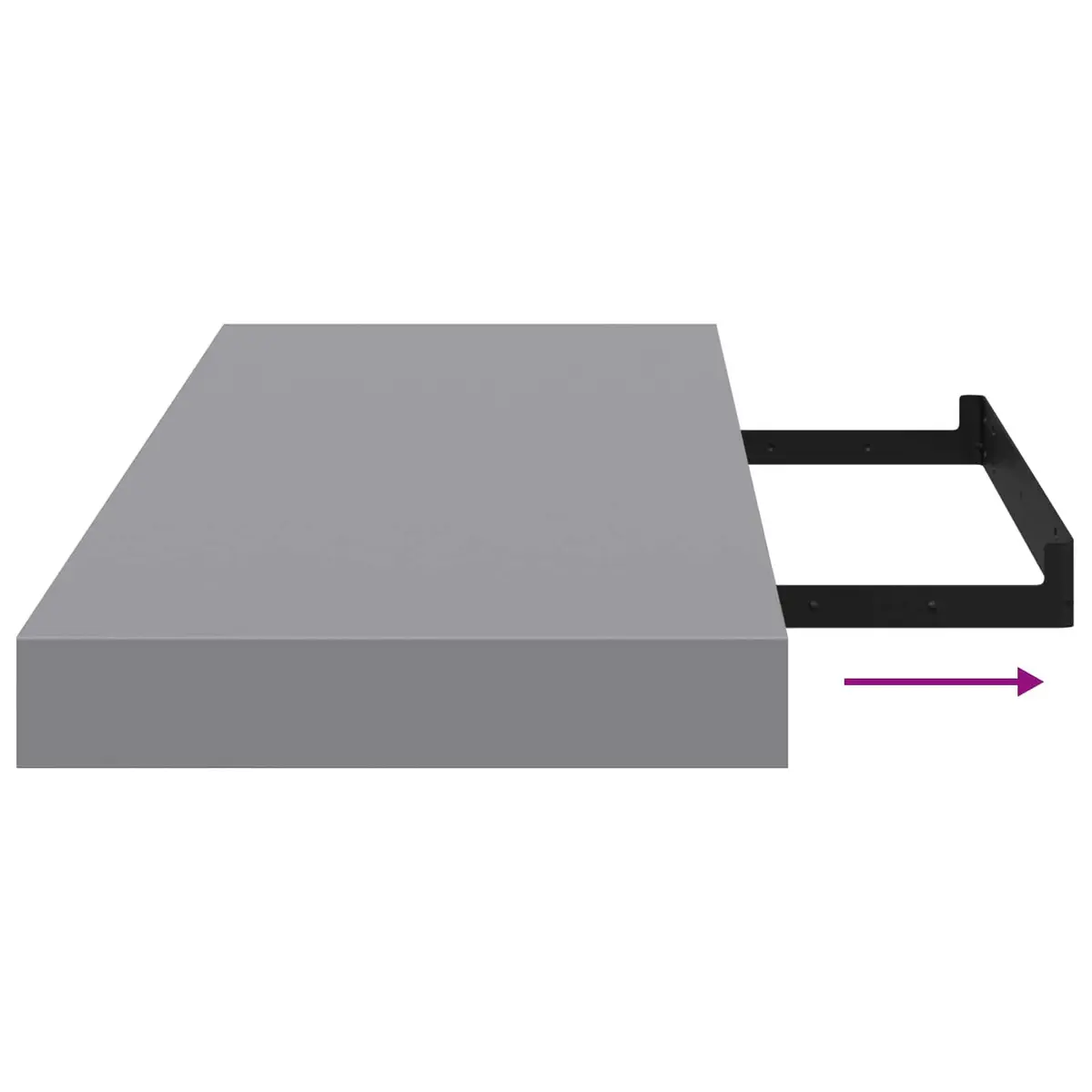Floating Wall Shelf Grey 80 x 23.5 x 3.8 cm Invisible Mounting System Sturdy Construction