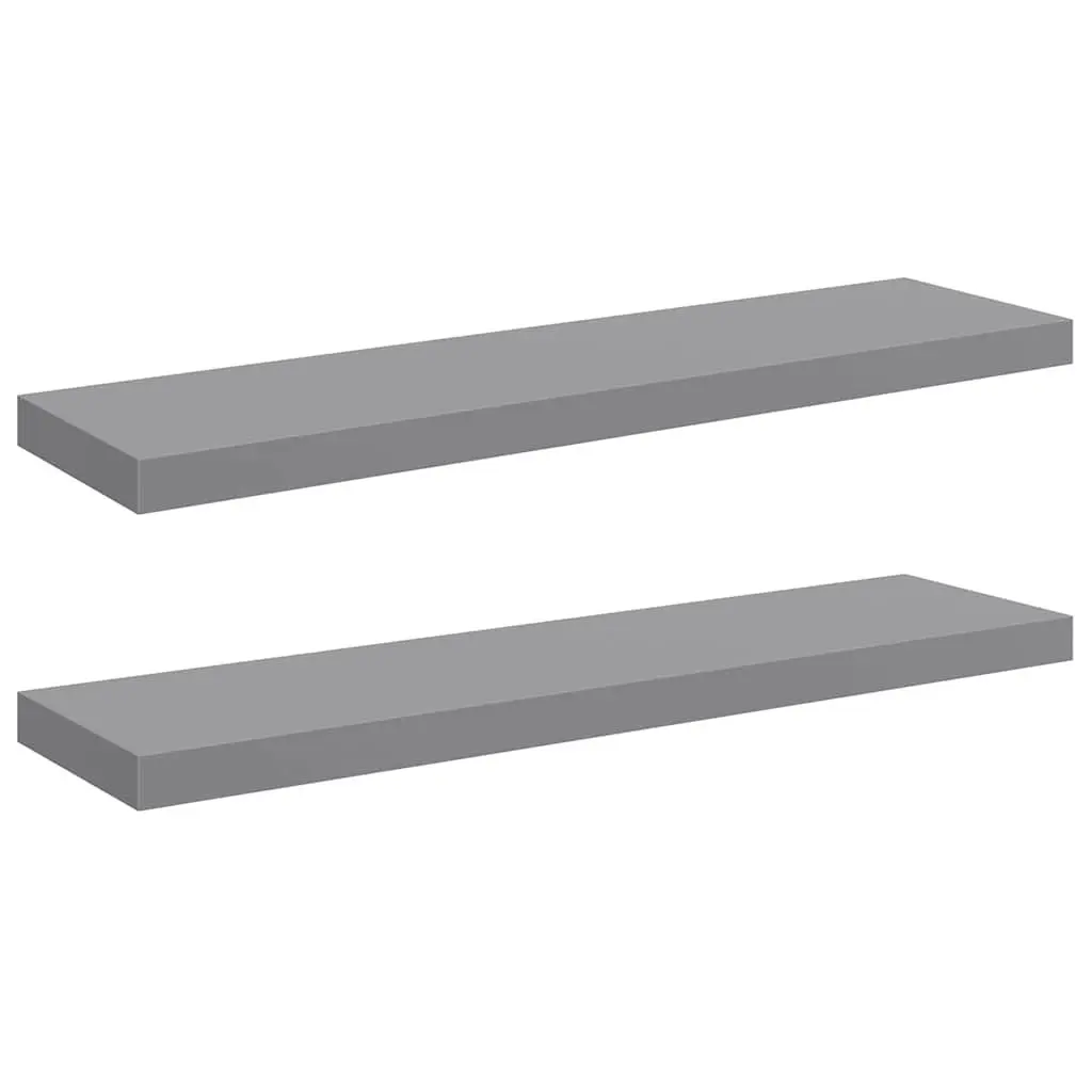 Floating Wall Shelves Grey 90 x 23.5 x 3.8 cm Invisible Mounting System Display Ledge Storage Organizer
