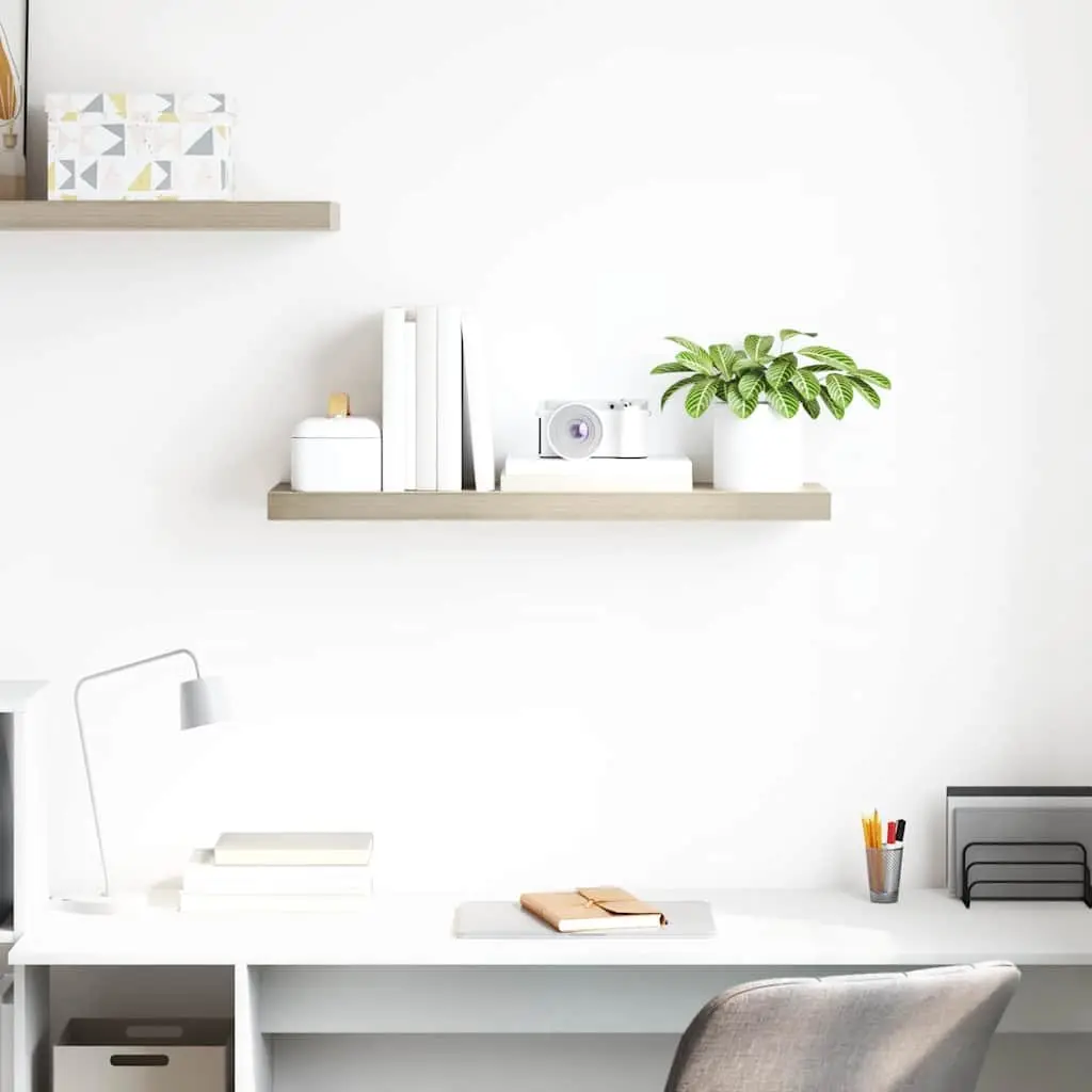 Floating Wall Shelf Brown 80 x 23.5 x 3.8 cm Invisible Mounting System Honeycomb MDF with Metal Frame