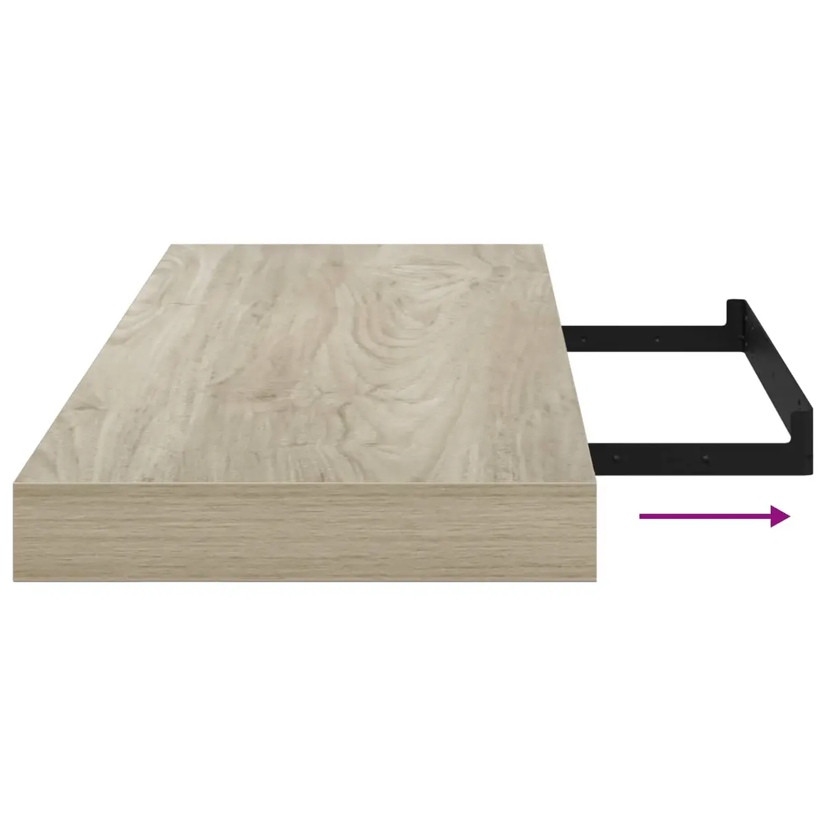 Floating Wall Shelves Brown 4 Piece Set Invisible Mounting Honeycomb MDF and Metal Frame