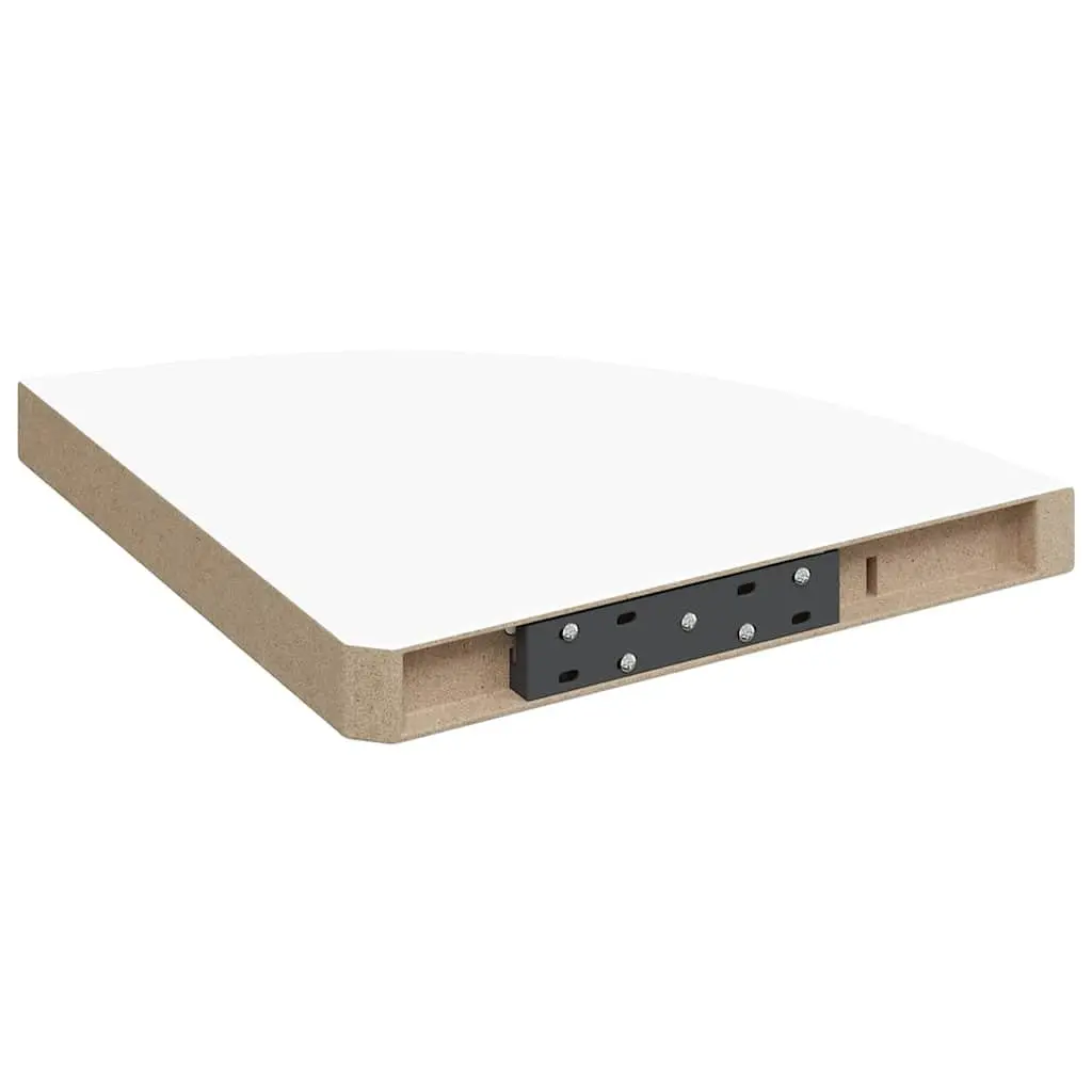 Floating Corner Shelves White 35x35x3.8 cm Invisible Mounting System 4 Piece