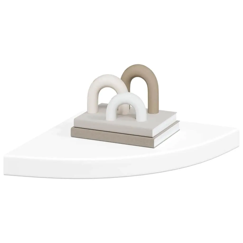 Floating Corner Shelves White 35x35x3.8 cm Invisible Mounting System 4 Piece