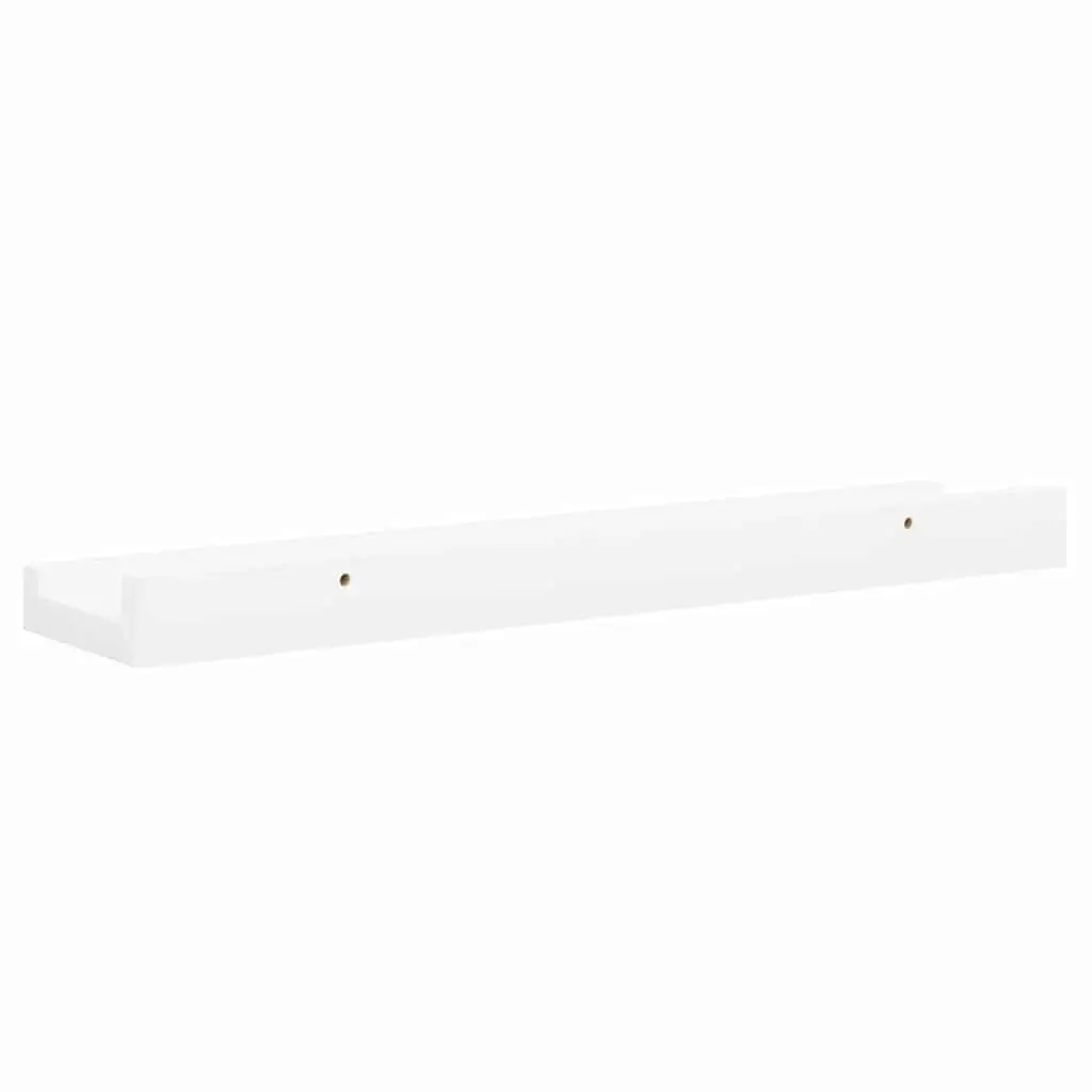 Picture Frame Ledge Shelves White 40x9x3 cm Wall-Mounted Display 2 Piece