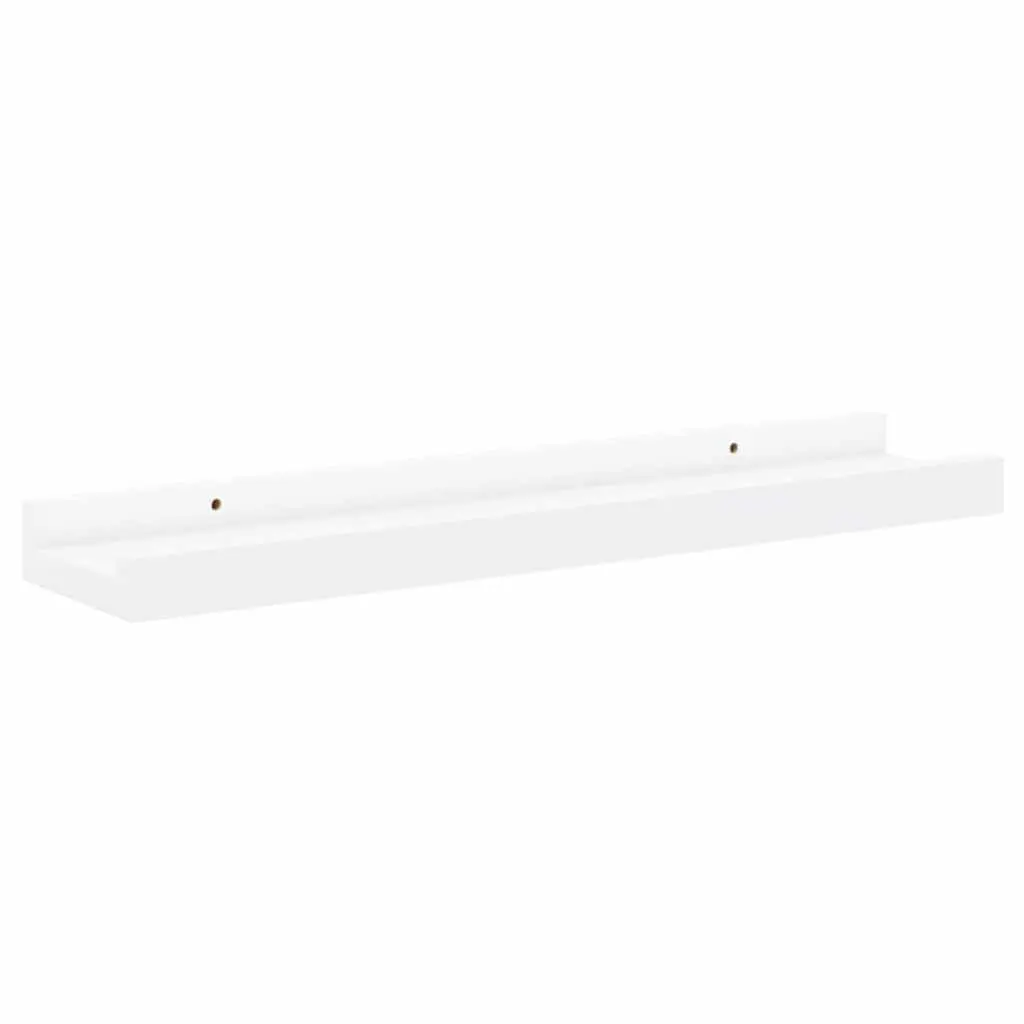 Picture Frame Ledge Shelves White 40x9x3 cm Wall-Mounted Display 2 Piece