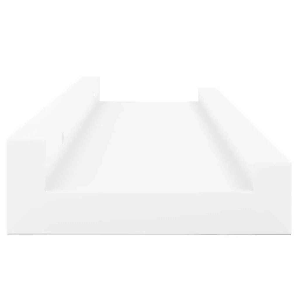 Picture Frame Ledge Shelves White 40x9x3 cm Wall-Mounted Display 2 Piece