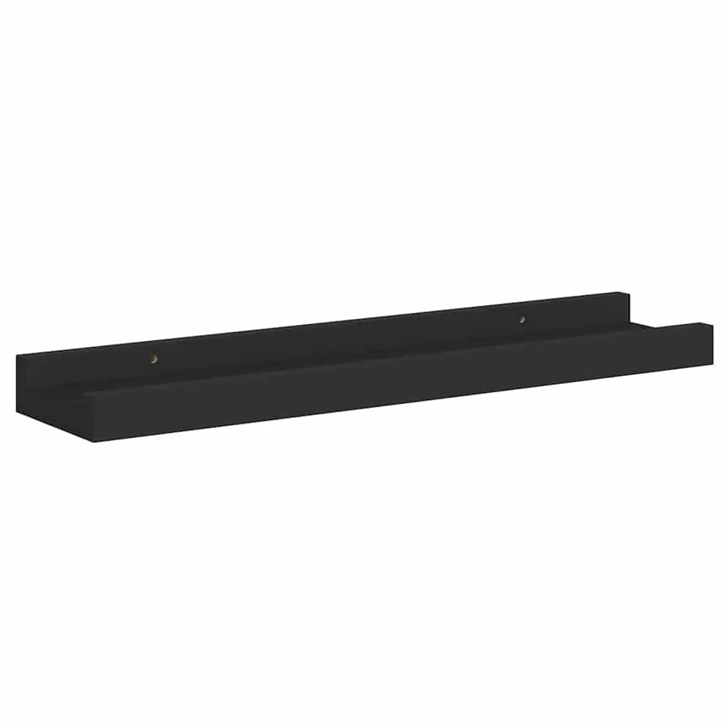 Wall Mounted Picture Ledge Shelves Black 40x9x3cm Floating Display Shelf 2 Piece