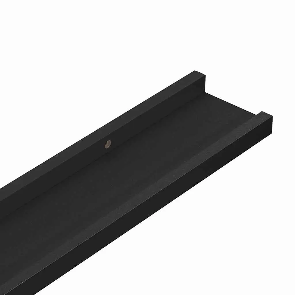 Picture Frame Ledge Shelves Black 80x9x3cm Wall Mount Floating Display Storage 2 Piece