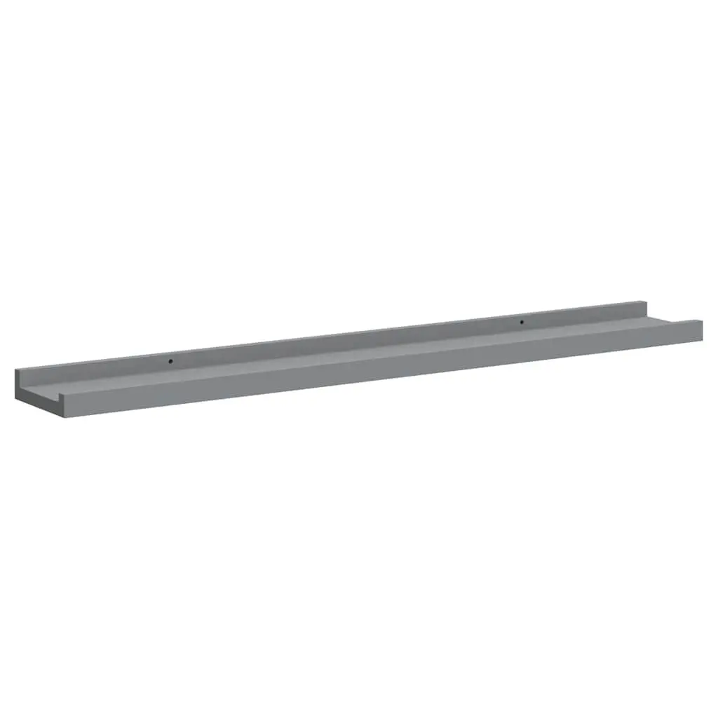 Wall Display Ledge Shelves Grey 80 x 9 x 3 cm Set of 2 Floating Shelf Decor Storage
