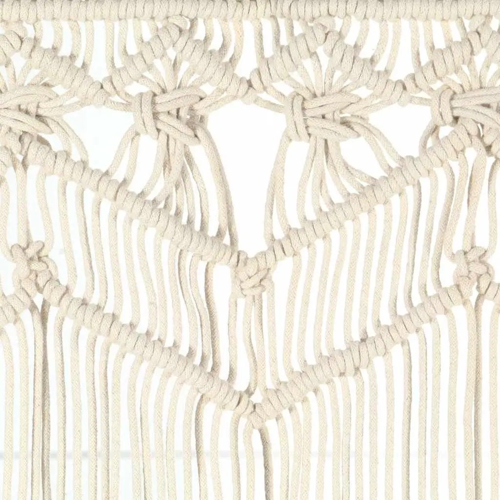 Macrame String Curtain 140x240 cm Cotton Cream Door Window Room Divider Decal