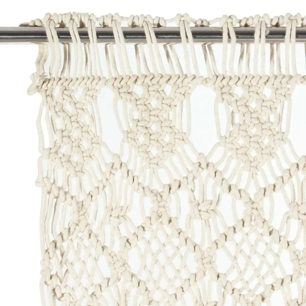 Macrame String Curtain 140x240 cm Cotton Cream Window Door Divider Decor