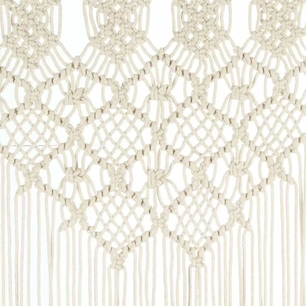 Macrame String Curtain 140x240 cm Cotton Cream Window Door Divider Decor