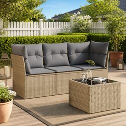 Concise Outdoor Comfort: 4 Piece Sofa Set