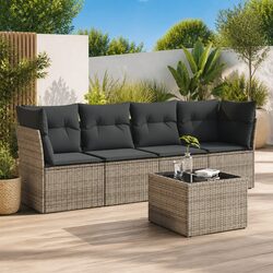 Compact 5 Piece Garden Sofa Set with Practical Design