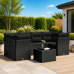 Concise 7 Piece Garden Sofa Set for Outdoors
