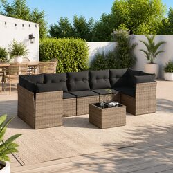 Concise 8-Piece Outdoor Furniture Set in Grey