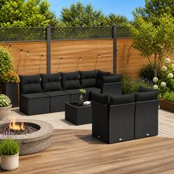 Compact and Functional 8 Piece Garden Sofa Set