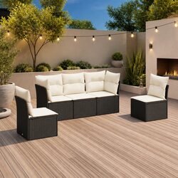 5 Piece Outdoor Garden Sofa Set: Compact and Stylish