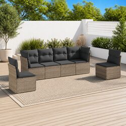 6-Piece Outdoor Grey Sofa Set - Concise and Durable