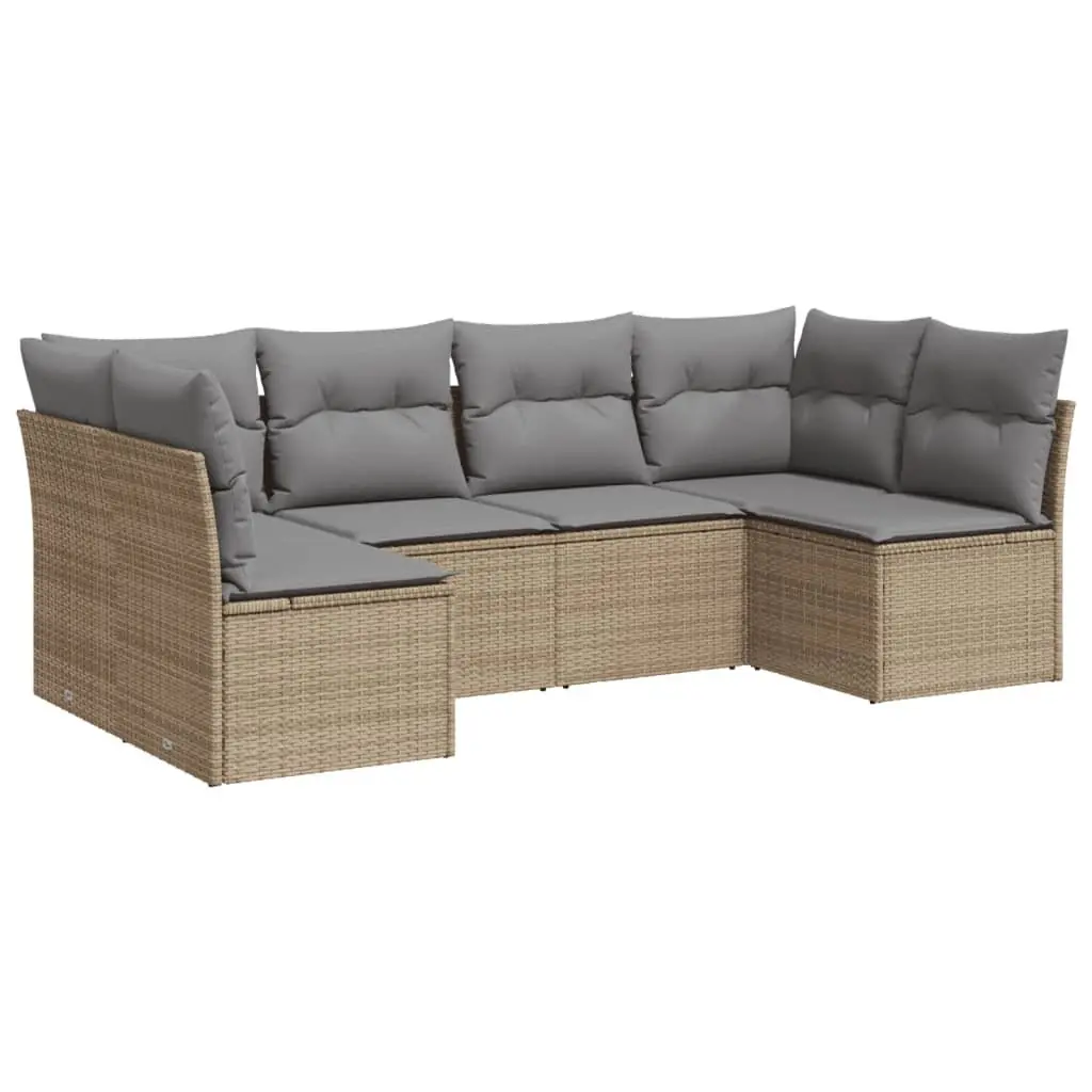 6-Piece Modular Outdoor Sofa Set in Beige