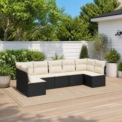 Compact 7 Piece Outdoor Sofa Set with Cushions